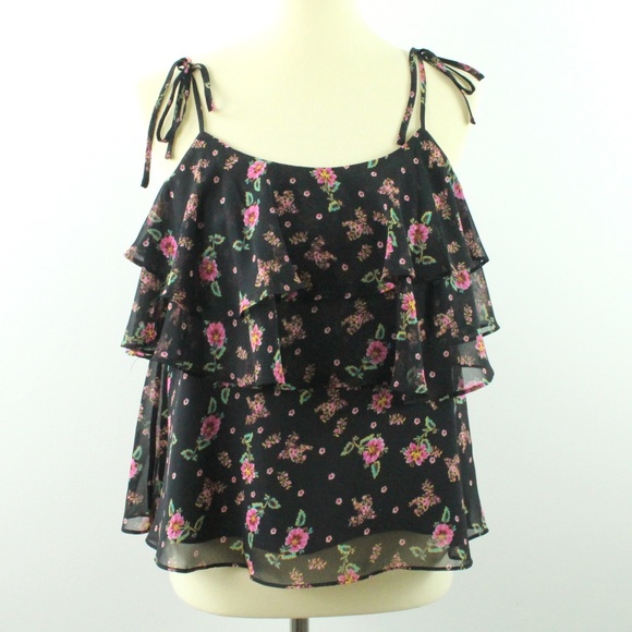 Rebecca Minkoff Atlas Ruffle Tank Top M - Picture 2 of 6